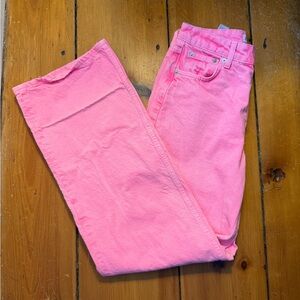 Zara Bubble Gum Pink Boogie Jeans